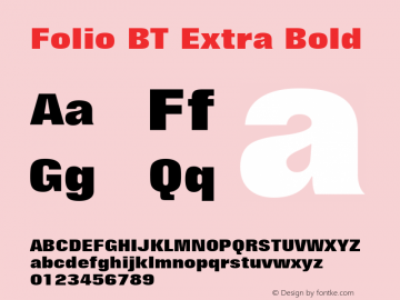 Folio Extra Bold BT spoyal2tt v1.34图片样张