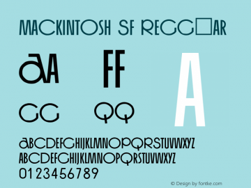 Mackintosh SF Regg慬ar Altsys Fontographer 3.5  4/30/93图片样张
