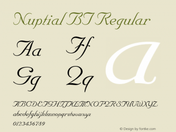 Nuptial BT spoyal2tt v1.50 Font Sample