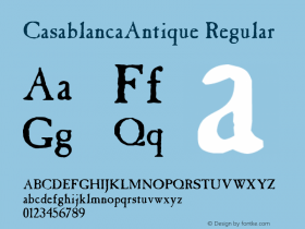 CasablancaAntique Macromedia Fontographer 4.1 6/6/96图片样张