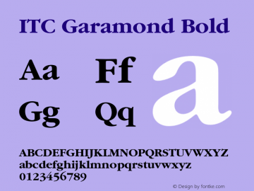 Garamond-Bold 001.003 Font Sample