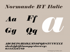 Normande Italic BT spoyal2tt v1.34图片样张