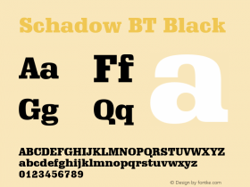 Schadow Black BT spoyal2tt v1.34 Font Sample