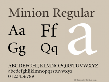 Minion-Regular 001.000 Font Sample