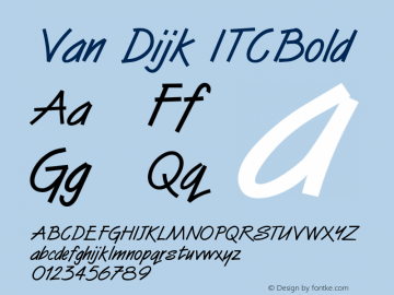 Van Dijk ITCBold Macromedia Fontographer 4.1 6/6/96图片样张