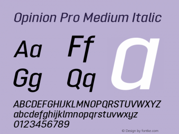 Opinion Pro Medium Italic Version 1.001 May 1, 2017图片样张