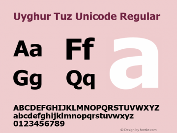 Uyghur Tuz Unicode Version 1.02 April 28, 2009 Font Sample