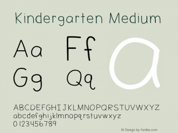 Kindergarten Medium Version 001.000 Font Sample