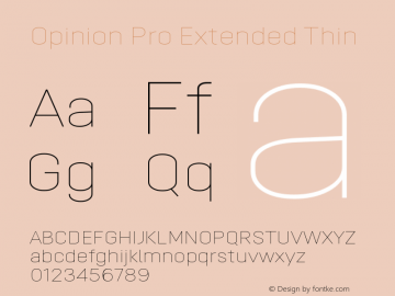 Opinion Pro Extended Thin Version 1.001 May 1, 2017 Font Sample