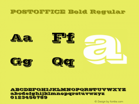 POSTOFFICE Bold Regular Unknown Font Sample