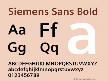 SiemensSans-Bold Version 005.001 Font Sample