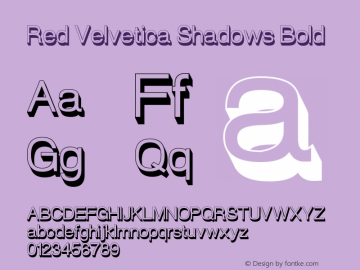Red Velvetica Shadows Bold Version 1.00 July 2, 2015, initial release图片样张