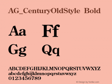 AG_CenturyOldStyle Bold 001.000 Font Sample