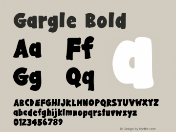 GargleRg-Bold Version 1.000 Font Sample