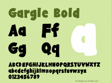 GargleRg-Bold Version 1.000 Font Sample