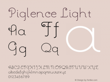 Piglence Version 001.001 Font Sample