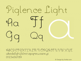 Piglence Version 001.001 Font Sample