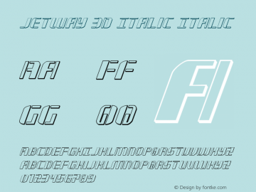 Jetway 3D Italic 001.000 Font Sample