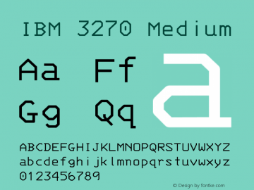 3270-Medium Version 001.000 Font Sample