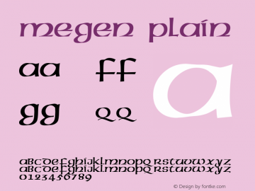 Megen Plain 001.001 Font Sample