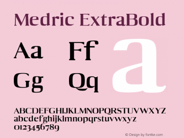 Medric ExtraBold Version 1.0图片样张