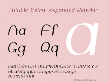 Thinble-ExtraexpandedRegular Version 1.000 Font Sample