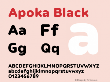Apoka Black Version 1.001;PS 001.001;hotconv 1.0.88;makeotf.lib2.5.64775图片样张