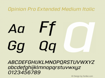 Opinion Pro Extended Medium Italic Version 1.000图片样张