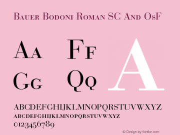 BauerBodoni-RomanSCAndOsF Version 001.003; t1 to otf conv Font Sample