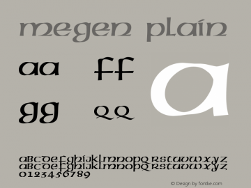 Megen Plain 001.001 Font Sample