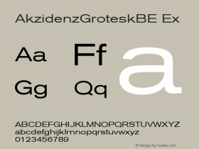 AkzidenzGroteskBE Ex Macromedia Fontographer 4.1.5 1/02/05 Font Sample