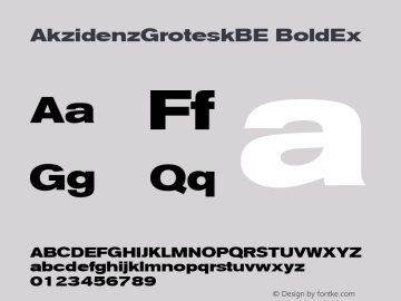AkzidenzGroteskBE BoldEx Macromedia Fontographer 4.1.5 1/02/05图片样张