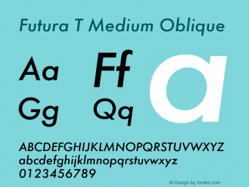 FuturaT-MediObli 001.005 Font Sample