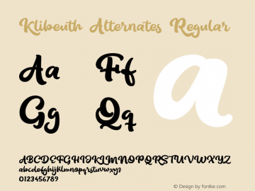 KlibeuthAlternates Version 1.000 Font Sample