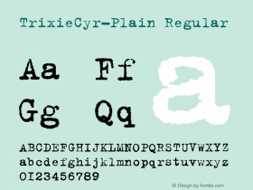 TrixieCyr-Plain OTF 1.0;PS 1.000;Core 116;AOCW 1.0 161 Font Sample