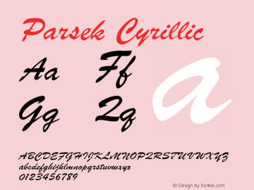 Parsek Cyrillic 001.000 Font Sample