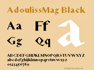 AdoulissMag Black Version 1.0 Font Sample