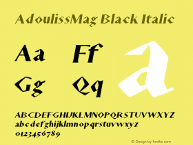 AdoulissMag Black Italic Version 1.0 Font Sample