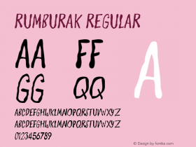 Rumburak Version 1.000 2012 initial release Font Sample