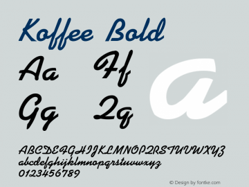 Koffee Bold (C)opyright 1992 W.S.I.  8/6/92图片样张