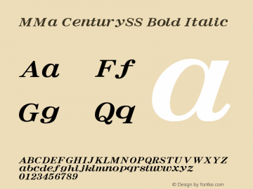 MMa CenturySS Bold Italic Version 3.100;PS 001.000;hotconv 1.0.38;makeotf.lib1.6.5960 Font Sample