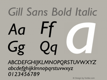 GillSans-Italic 9.0d6e1 Font Sample