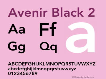 Avenir-Black2 001.000 Font Sample