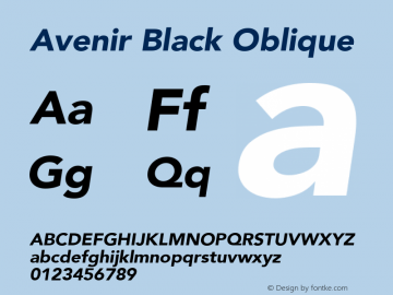 Avenir Black Oblique 8.0d5e4图片样张