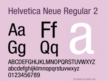 HelveticaNeue-Regular2 001.000 Font Sample