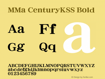 MMaCenturyKSS-Bold Version 1.000;PS 001.000;hotconv 1.0.38;makeotf.lib1.6.5960 Font Sample