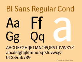 BISans-RegularCond 001.000 Font Sample