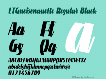 LTGneisenauette Regular Black Version 001.000 Font Sample