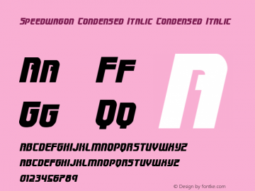 Speedwagon Condensed Italic Version 1.0; 2015图片样张