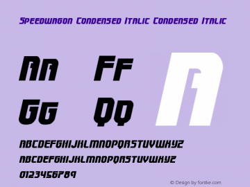 Speedwagon Condensed Italic Version 1.0; 2015图片样张